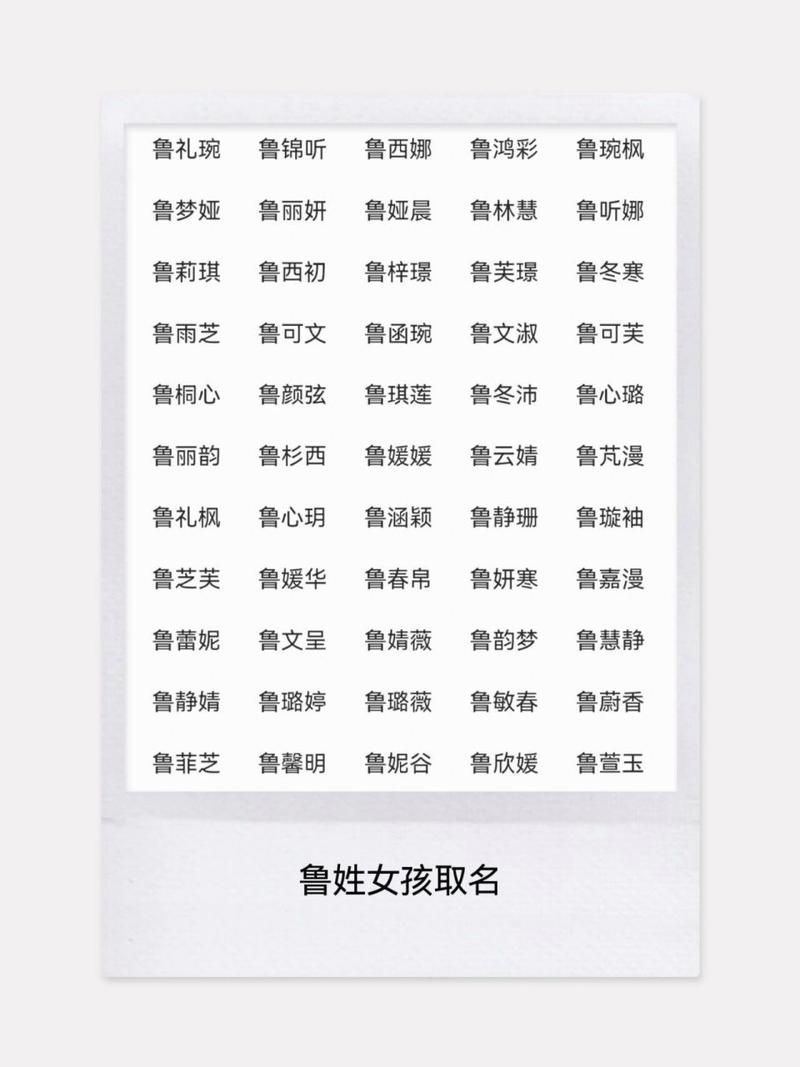 姓鲁给宝宝取名字女 鲁姓取名女宝