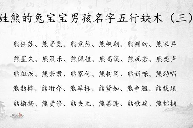 姓熊兔年宝宝取名大全男孩 熊佳琦取名评分