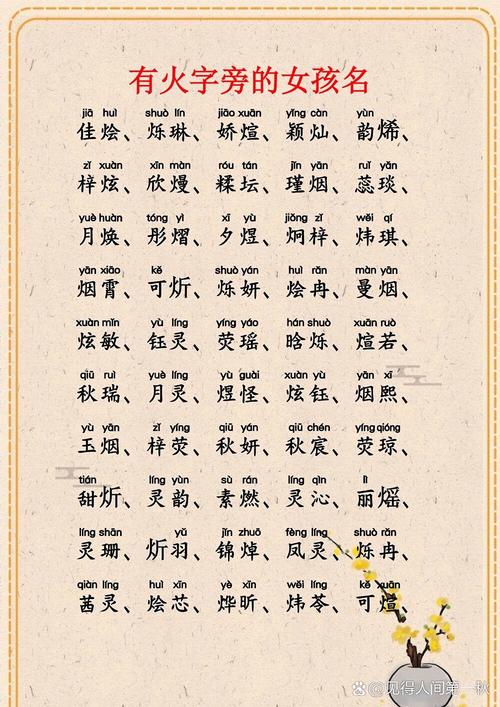 牛宝宝带火字取名女孩 女孩属火最旺最吉的字