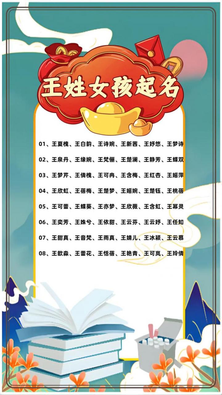 立秋女宝宝起名姓王的名字 王最旺100分名字