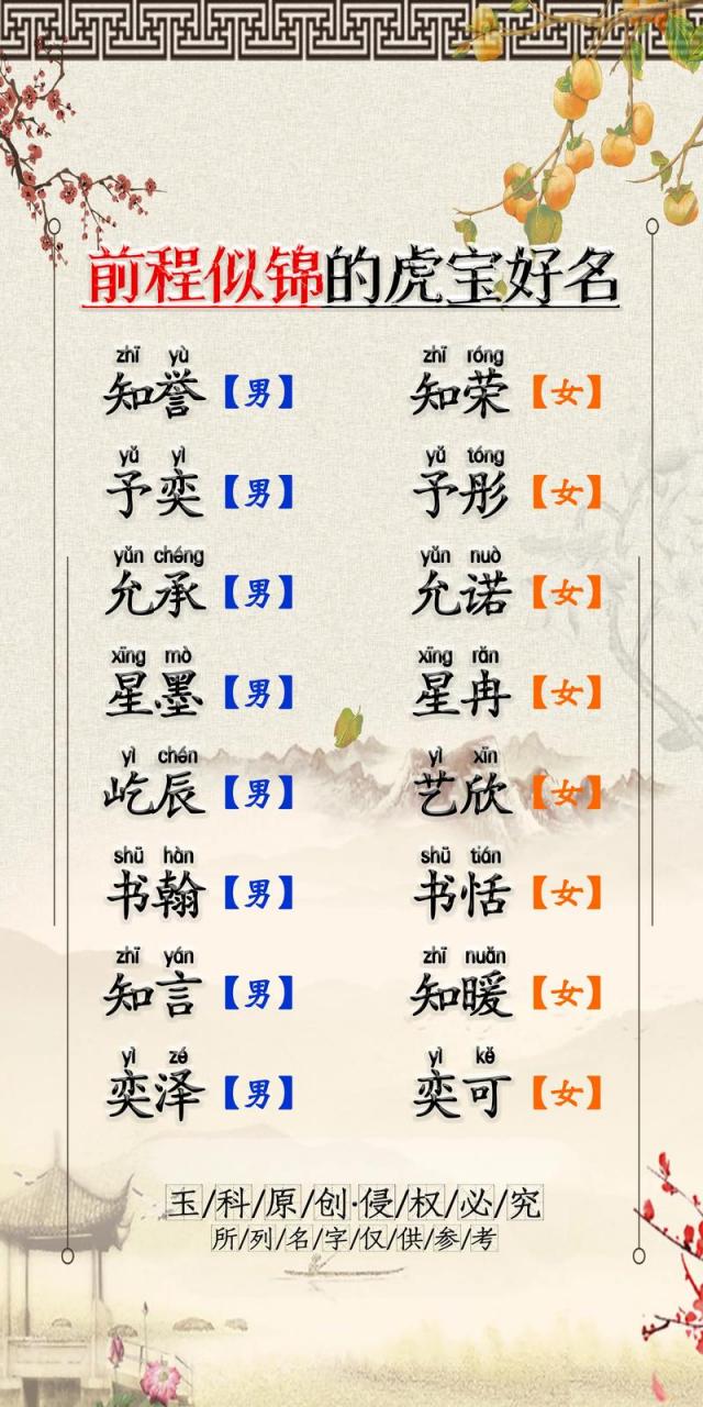 虎宝宝起名锦好吗 虎宝宝起名用梓好吗