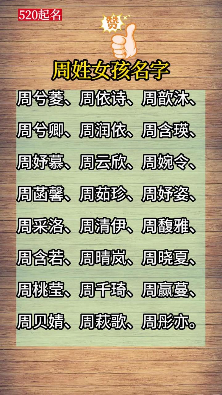 周姓女宝宝起名兔字 雷姓与周姓起名