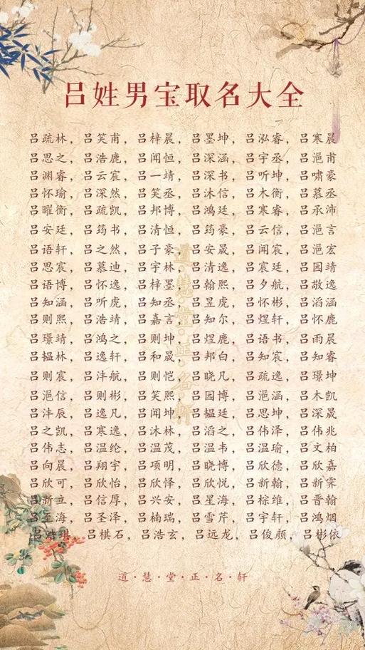 姓吕宝宝起名两个字 宝宝取名大全姓吕