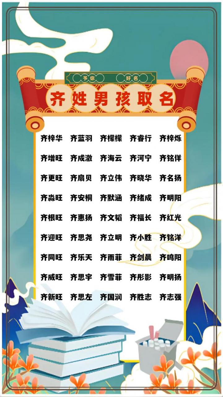 齐姓男孩兔宝宝起名 2025齐姓男孩起名