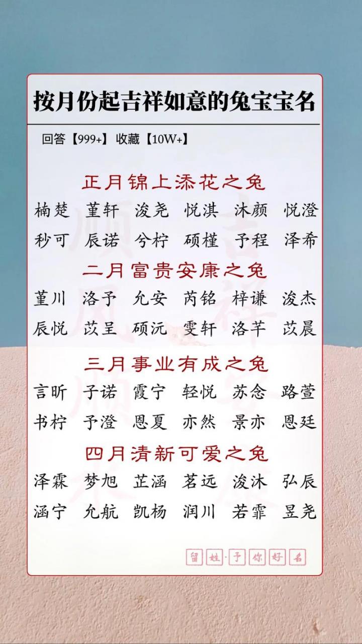 如何生兔年宝宝取名字 顾姓兔年取名