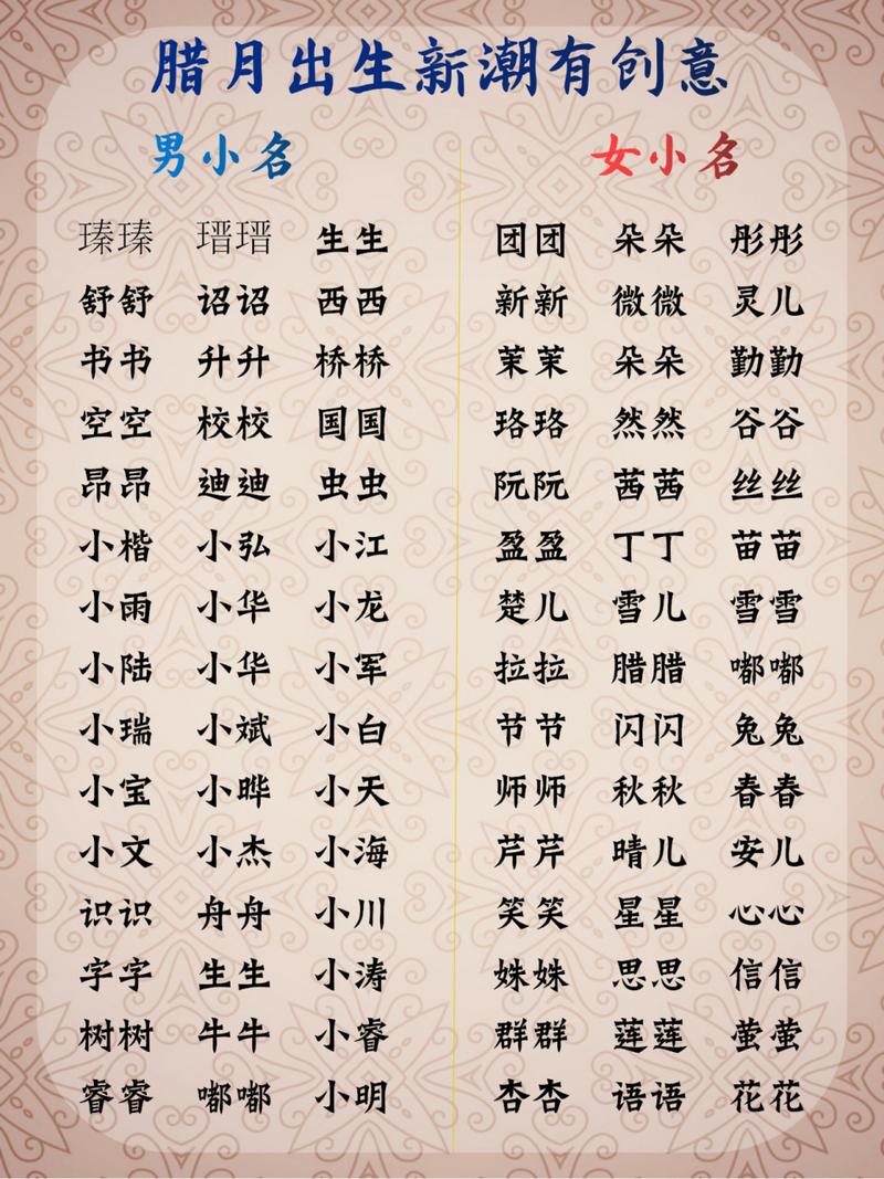 腊月里宝宝取名字 2025年腊月龙男孩取名