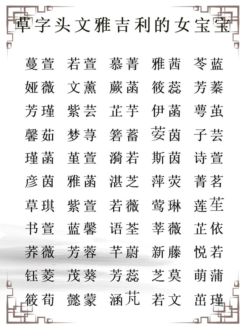 给女宝宝起名字草字头好吗 草字头八画的名字大全