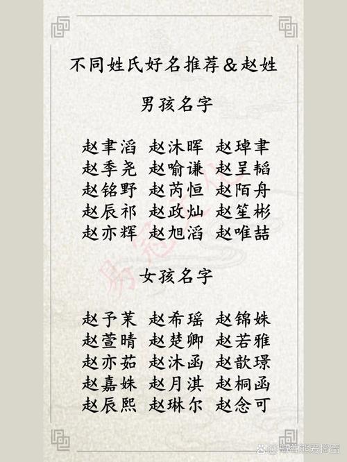 025给宝宝取名姓赵