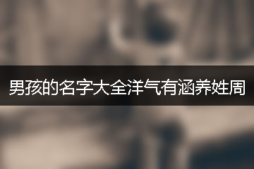 男孩的名字大全洋气有涵养姓周